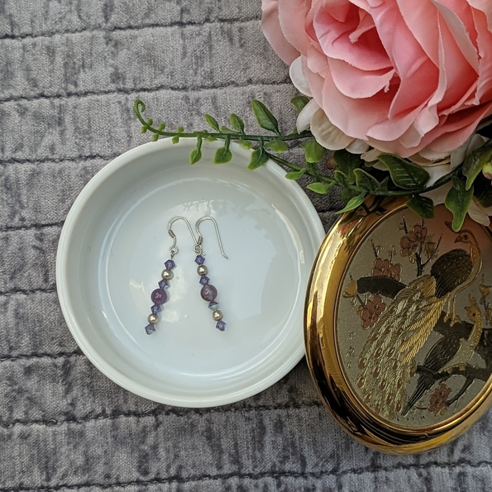 Sterling Silver Amythst Earrings
